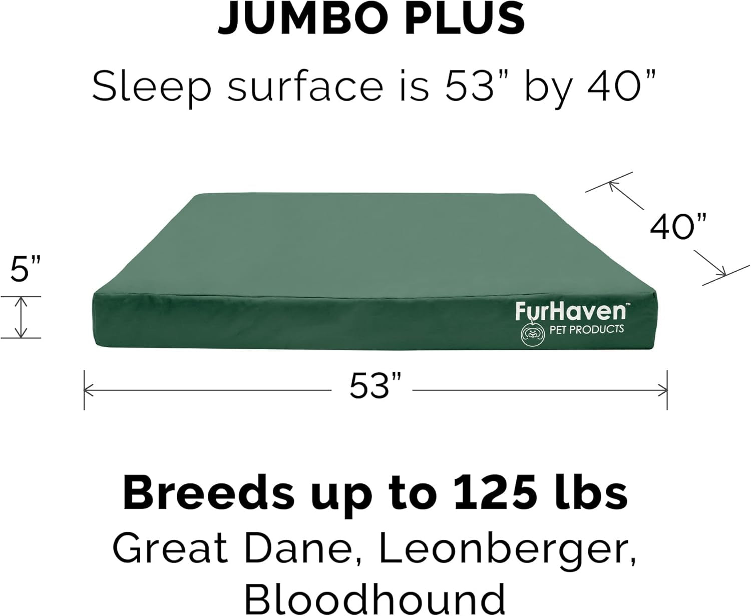 Water-Resistant Cooling Gel Dog Bed for Large Dogs W/ Removable Washable Cover, for Dogs up to 125 Lbs - Indoor/Outdoor Logo Print Oxford Polycanvas Mattress - Forest, Jumbo Plus/Xxl
