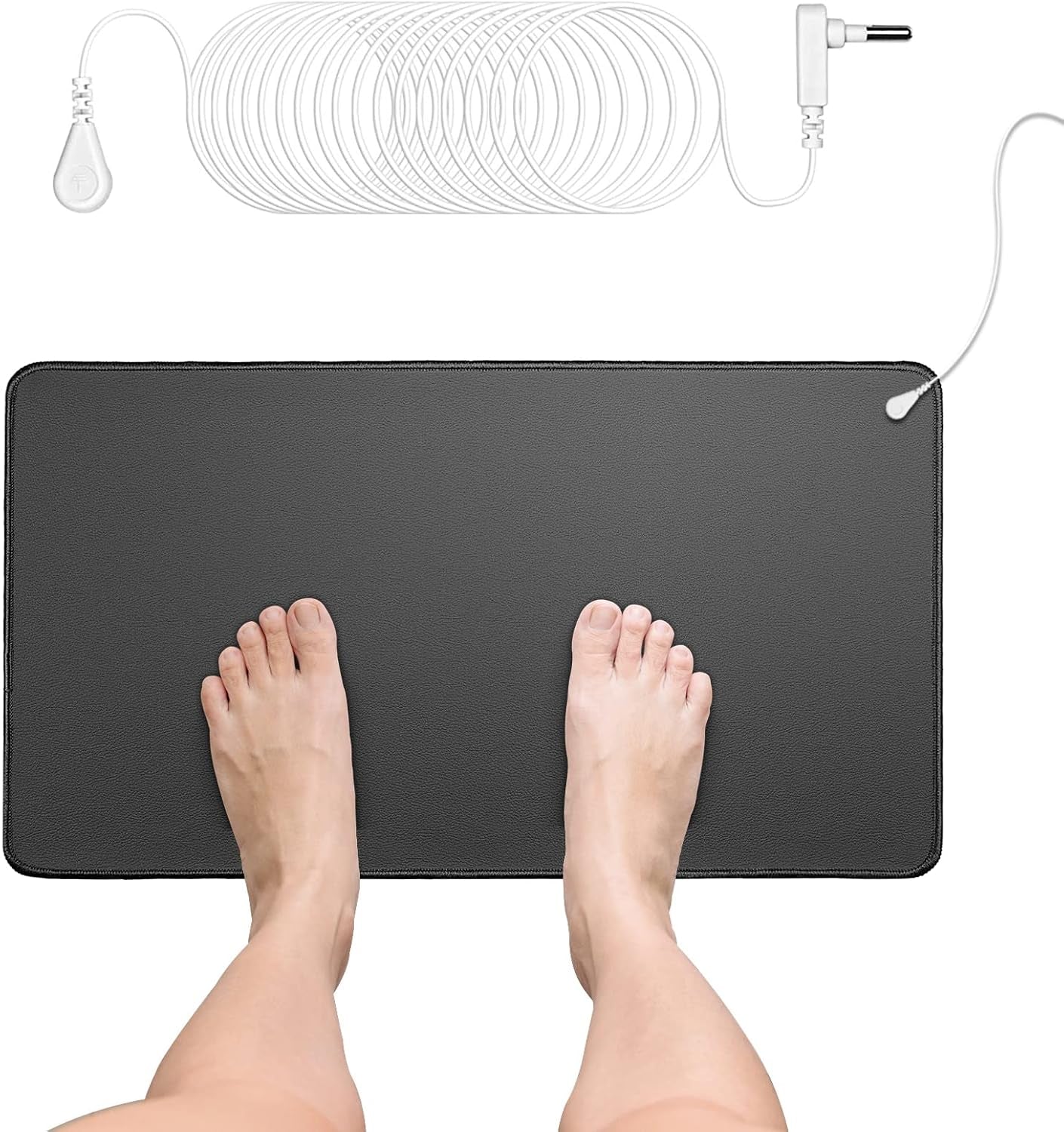 Grounding Mat with 15-Foot Grounding Cord - Earth Therapy Foot, Computer, Sleep, and Pet Mat (23.6 x 13 Inches)