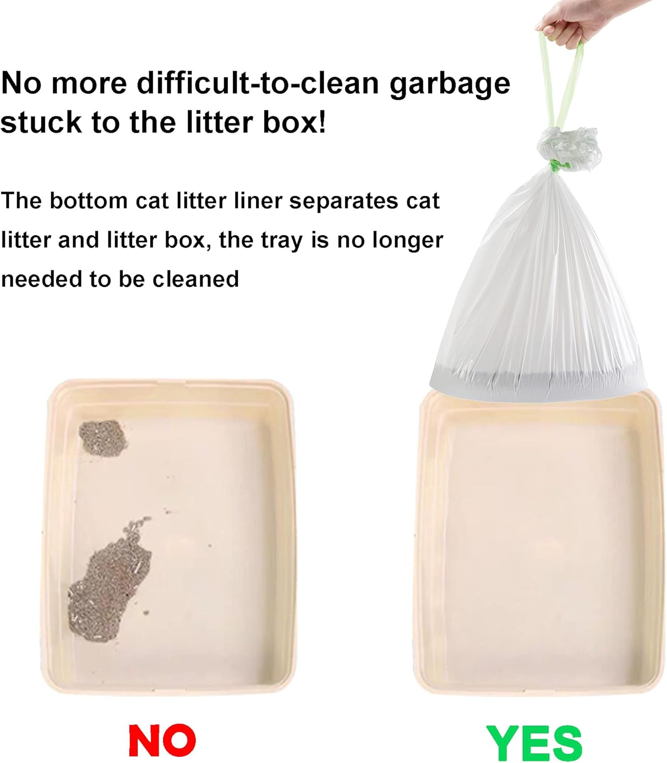 Cat Litter Box Liners with Drawstring, Litter Pan Disposable Bags, 2 Mil Thickened Cat Litter Sifting Liners, Weekly 7 Pack Medium Litter Bags for Easy Cleaning (7S)