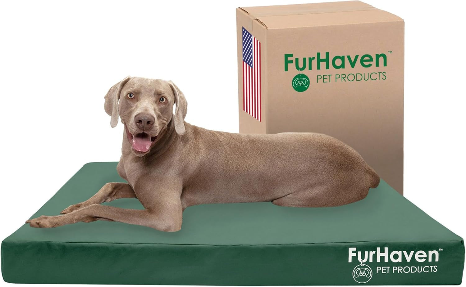 Water-Resistant Cooling Gel Dog Bed for Large Dogs W/ Removable Washable Cover, for Dogs up to 125 Lbs - Indoor/Outdoor Logo Print Oxford Polycanvas Mattress - Forest, Jumbo Plus/Xxl