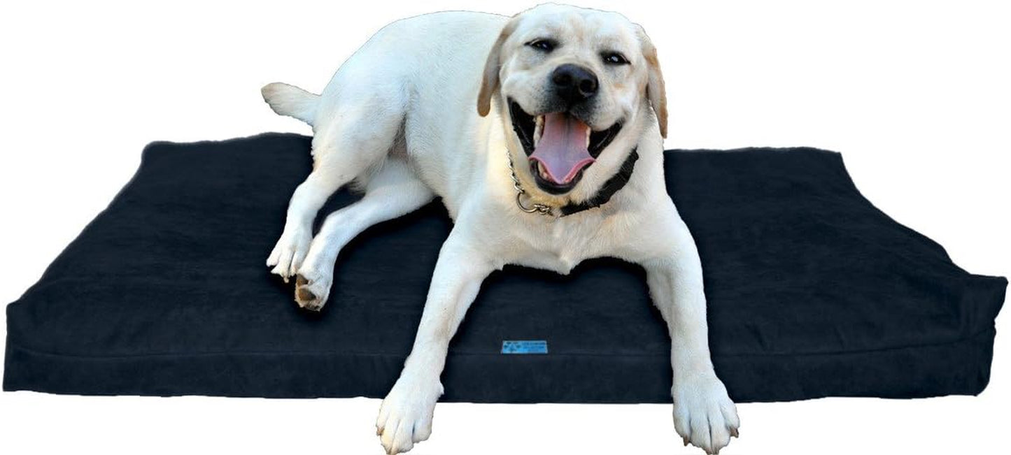Shredded Memory Foam Orthopedic Bed with Removable Washable Cover and Water Proof Inner Fabric, Large (40-Inch-By-35-Inch), Navy Microfiber, for Dogs