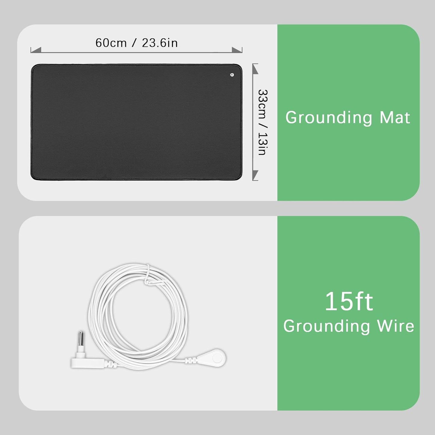 Grounding Mat with 15-Foot Grounding Cord - Earth Therapy Foot, Computer, Sleep, and Pet Mat (23.6 x 13 Inches)