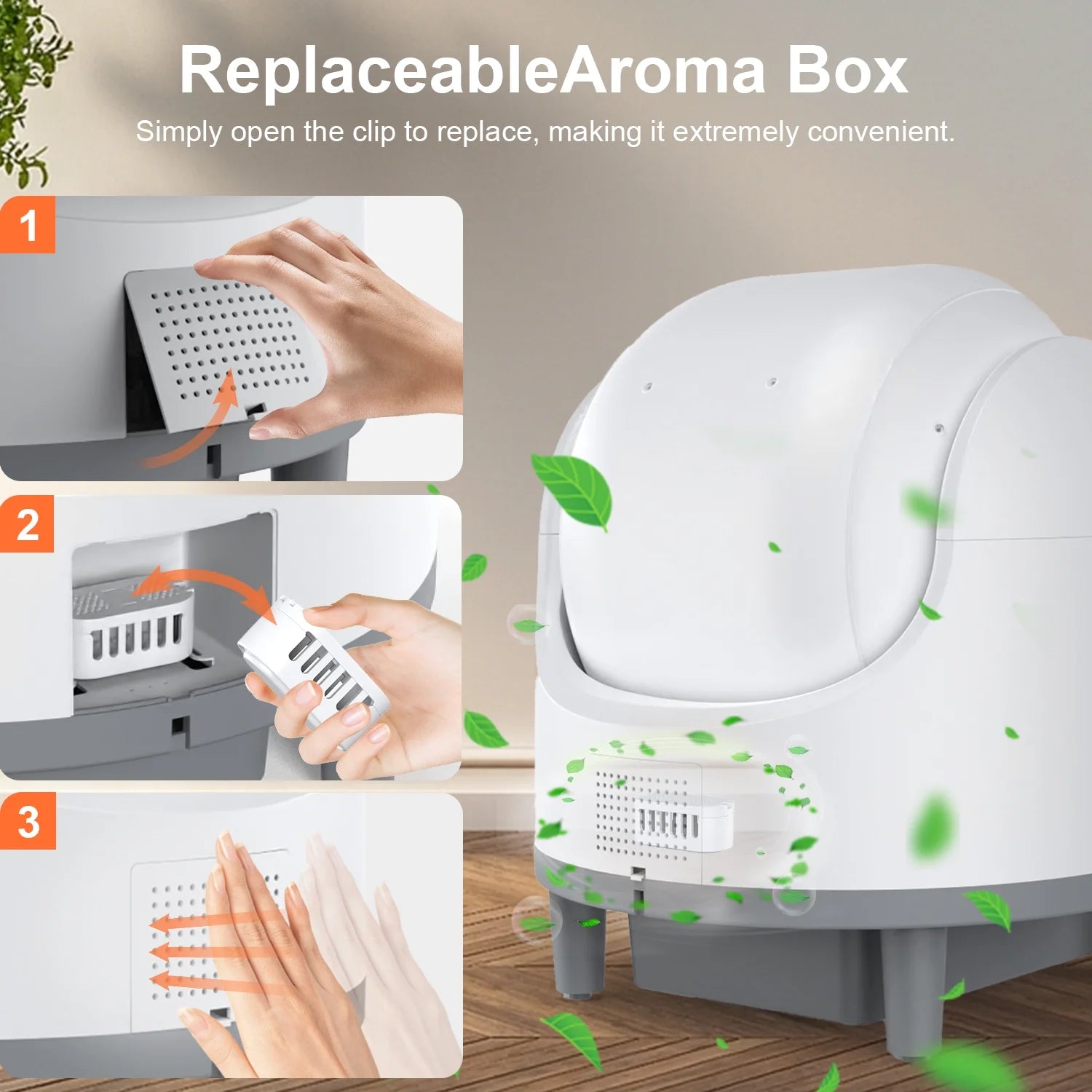 Cat Litter Box Deodorizers, Compataible with  Automatic Cat Litter Box , Air Freshener for Self-Cleaning Litter Boxes Refill Cartridges, Long-Lasting Odor Elimination (3-Pack)