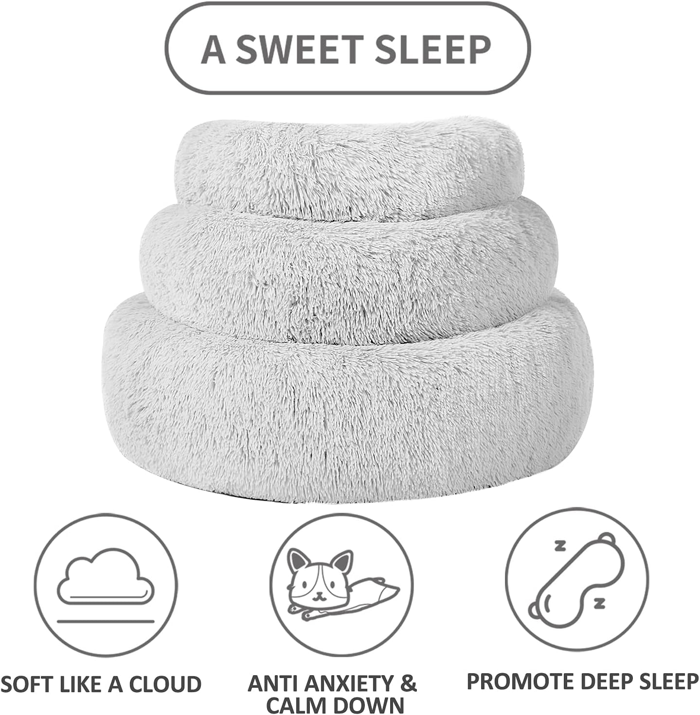 Calming Dog Beds Large Dogs, Anxiety Dog Beds Medium Dogs, 24''