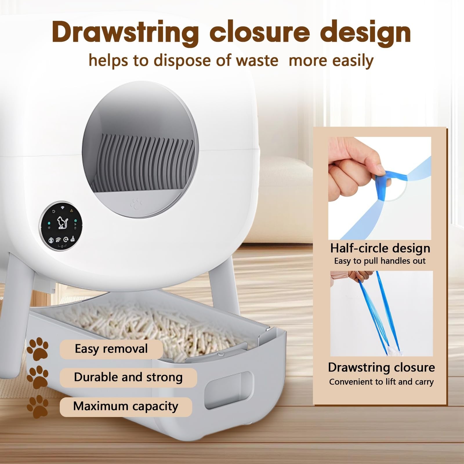 40 Count Extra Large Litter Box Liners, Cat Litter Waste Receptacles Bags For...