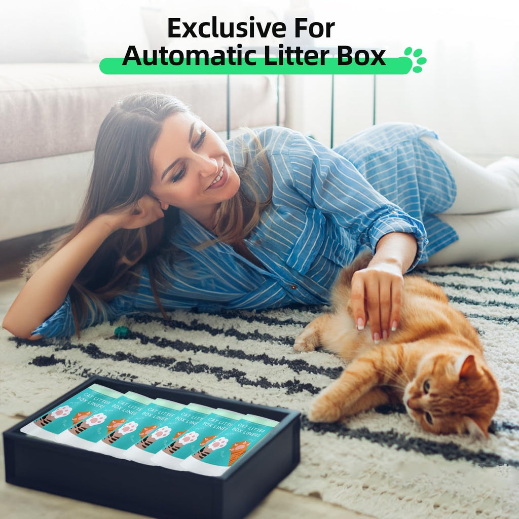 50 Count Waste Drawer Liners Bags Compatible with Litter Box Robot 4 and 3, T...