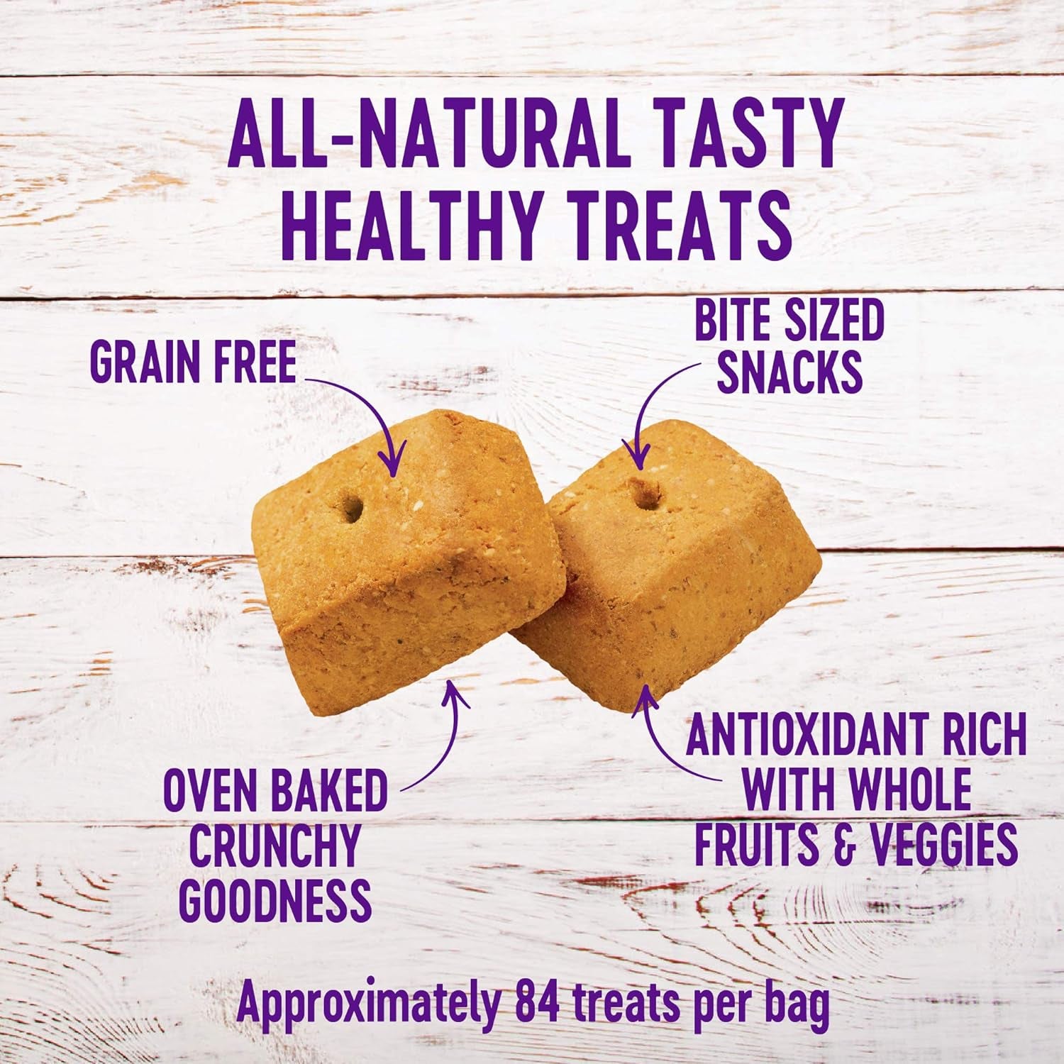 Wellbars Natural Grain Free Crunchy Dog Treats, Lamb & Apples, 20-Ounce Box