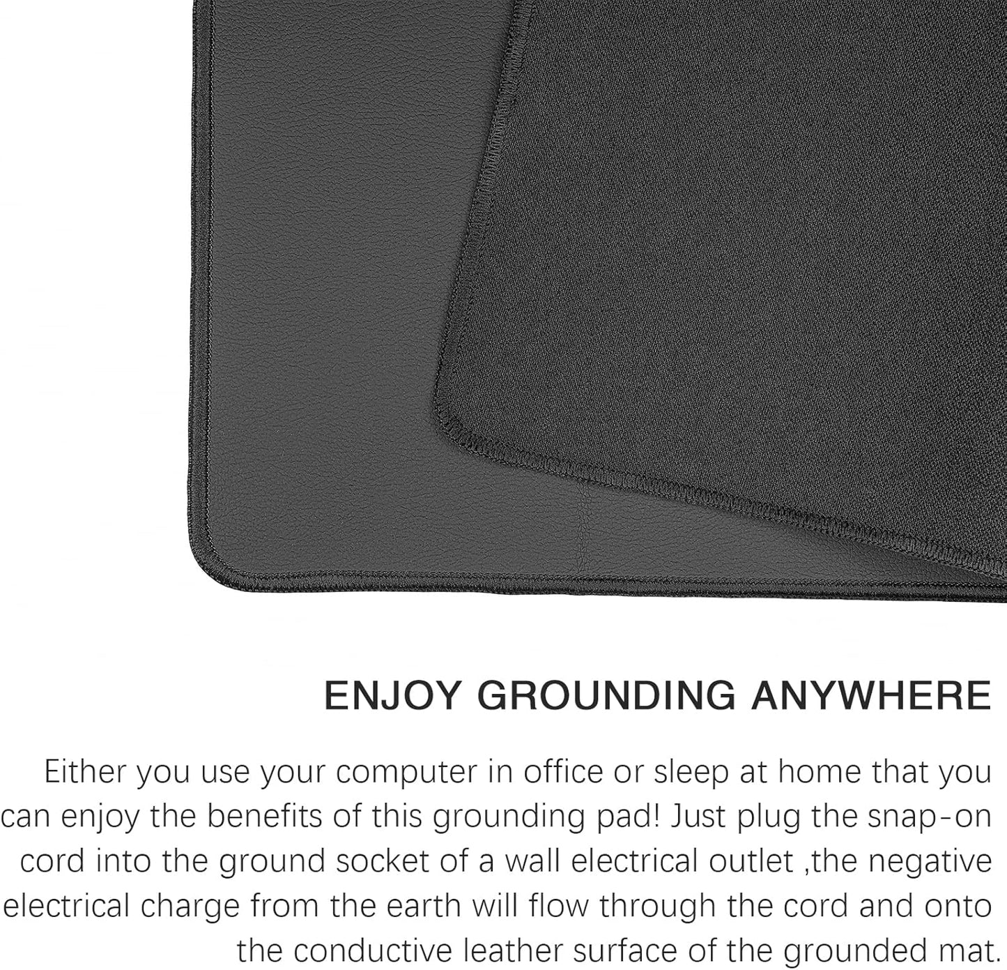 Grounding Mat with 15-Foot Grounding Cord - Earth Therapy Foot, Computer, Sleep, and Pet Mat (23.6 x 13 Inches)