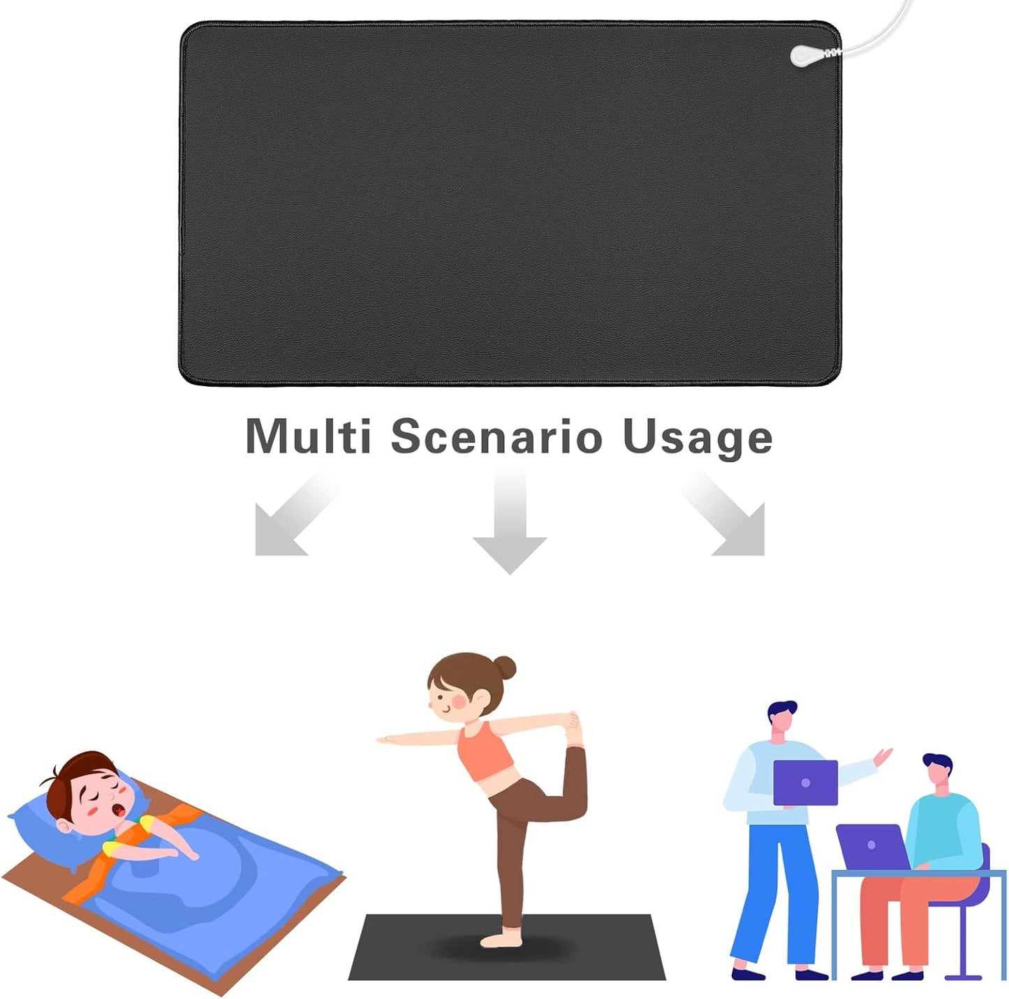 Grounding Mat with 15-Foot Grounding Cord - Earth Therapy Foot, Computer, Sleep, and Pet Mat (23.6 x 13 Inches)